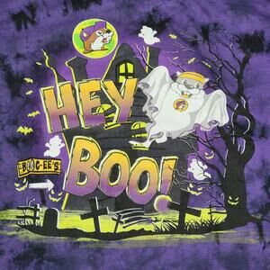 Buc-ee's SS Purple Glow-In-The-Dark Halloween Unisex Tee "Hey Boo!" - Small NWT